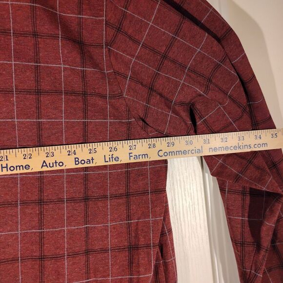 Basic Equipment polo shirt mens 3XL XXL maroon red long sleeve plaid NWT ls - Picture 5 of 8